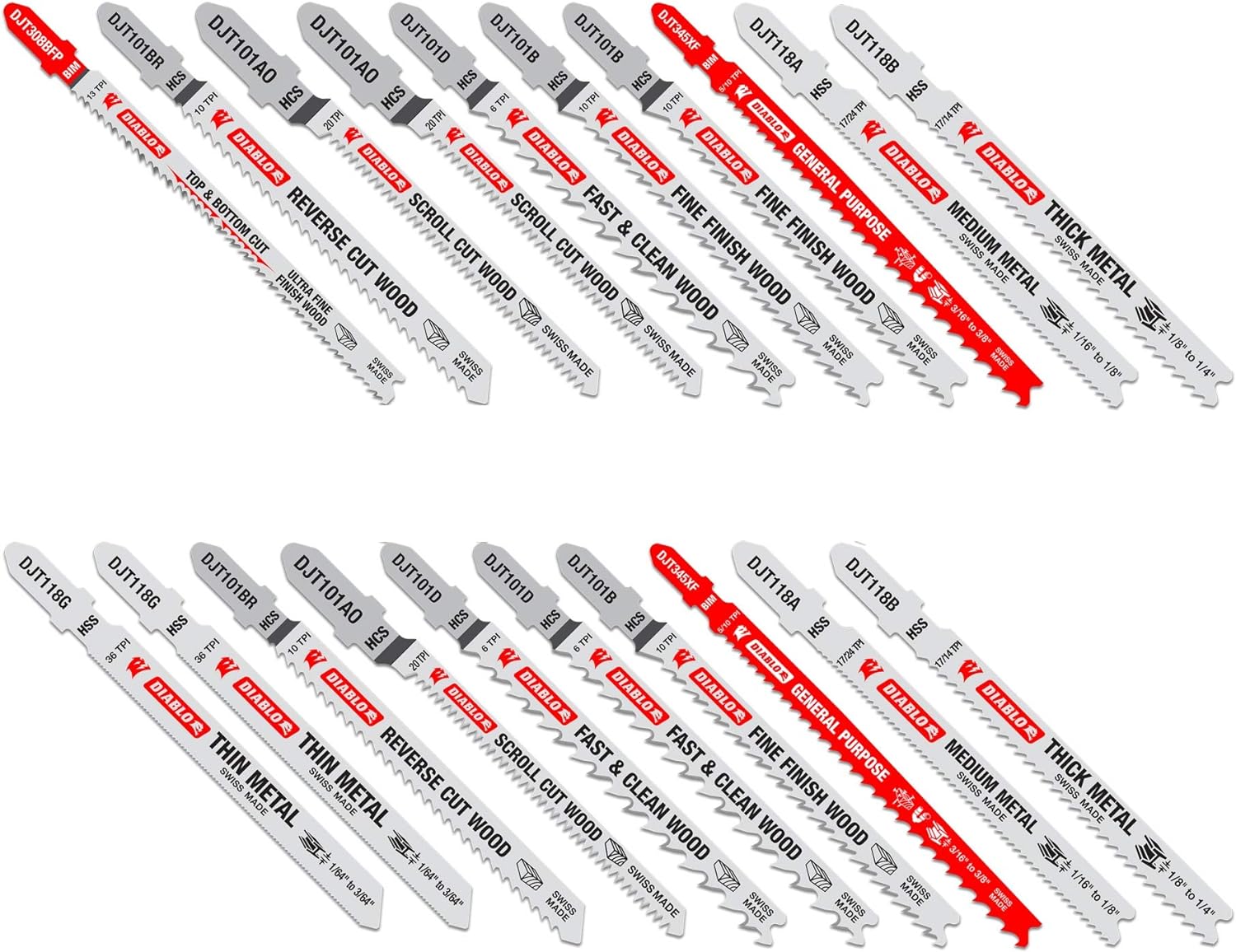 Freud DJT20S 20 pc T-Shank Jigsaw Blade